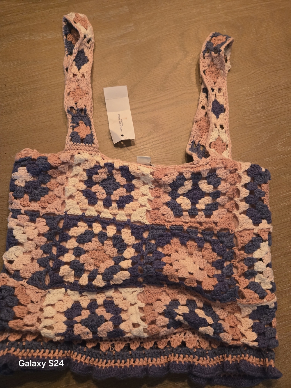Crochet Patchwork Tank Top American Eagle Womens S NEW